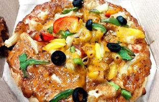 Fresh Homemade Italian Pizza Margherita with buffalo mozzarella and basil