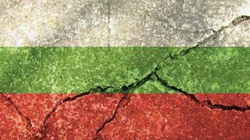 Bulgaria flag. Bulgaria flag on cracked concrete wall photo