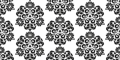 Seamless pattern in oriental style. Vector damask pattern for wallpaper, textile or paper. Pattern with vignettes. Black and white.