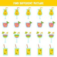 Find picture which is different from others. Worksheet for kids. vector