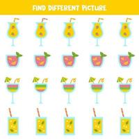 Find picture which is different from others. Worksheet for kids. vector