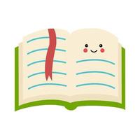 Vector illustration of cute book on white background.