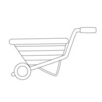 Vector illustration of garden wheelbarrow on white background.