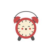 Vector illustration of cute alarm clock on white background.