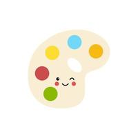 Vector illustration of cute art palette on white background.