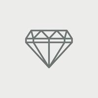 Diamond line icon. Gemstone symbol. Faceted crystal sign. Vector illustration