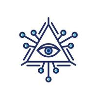 emblema del ojo de la providencia. signo secreto de religión. símbolo de poder oculto. ilustración vectorial