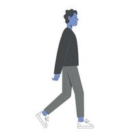 Man character walking going flat modern style vector