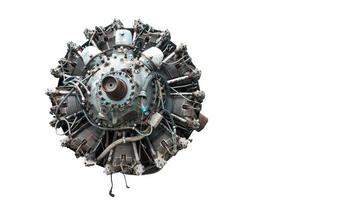 Motor radial de 9 cilindros de avión antiguo,estilo vintage foto