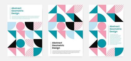 portada de obras de arte geométricas minimalistas con forma y figura. estilo de diseño de patrón abstracto para portada, banner web, página de inicio, presentación comercial, marca, embalaje, papel tapiz vector