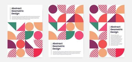 portada de obras de arte geométricas minimalistas con forma y figura. estilo de diseño de patrón abstracto para portada, banner web, página de inicio, presentación comercial, marca, embalaje, papel tapiz vector