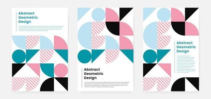 portada de obras de arte geométricas minimalistas con forma y figura. estilo de diseño de patrón abstracto para portada, banner web, página de inicio, presentación comercial, marca, embalaje, papel tapiz vector