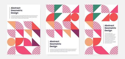 portada de obras de arte geométricas minimalistas con forma y figura. estilo de diseño de patrón abstracto para portada, banner web, página de inicio, presentación comercial, marca, embalaje, papel tapiz vector