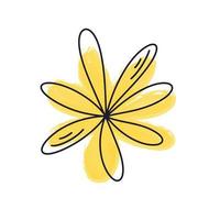 Yellow leaf from a tree, hand-drawn vector