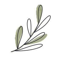 Green leaf from a tree, sketch style vector