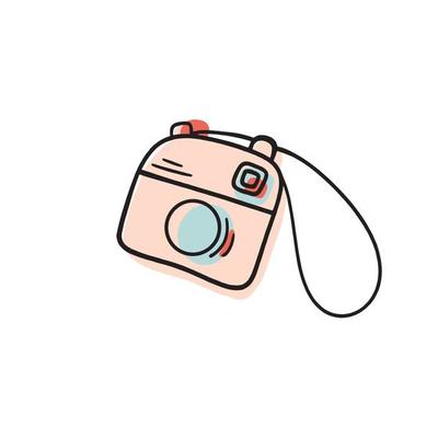 camera doodle icon vector