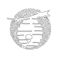 Single one line drawing honey hive hanging on branch of tree with honey drop. House of bee. Source of honey. Swirl curl circle background style. Continuous line draw design graphic vector illustration