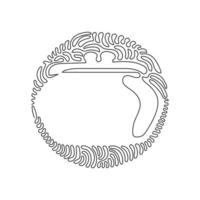 Single one line drawing women's wallet icon. Coin Purse. Coin wallet. Wallet for change. Cash wallet. Swirl curl circle background style. Modern continuous line draw design graphic vector illustration