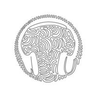 Continuous one line drawing Modern style headphones. Audio headset. Stylish modern headphones with earmuffs. Swirl curl circle background style. Single line draw design vector graphic illustration