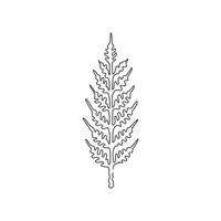 icono de orejas de trigo de dibujo de una sola línea. plantilla de símbolo de logotipo de granja agrícola. signo de grano de producto natural. concepto de estilo de rizo de remolino. ilustración de vector gráfico de diseño de dibujo de línea continua moderna