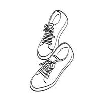 canvas shoes illustration vector hand drawn isolated on white background line art.