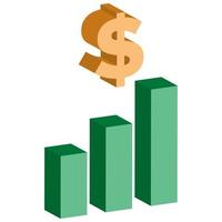 Isometric 3D Infographic Chart. vector