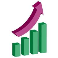 Isometric 3D Infographic Chart. vector