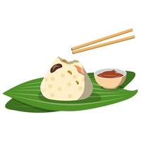 Zongzi Isolated on White Background. Dragon Boat Festival. vector