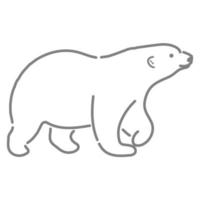 Polar Bear in Outline Sketch.