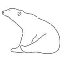 Polar Bear in Outline Sketch. vector