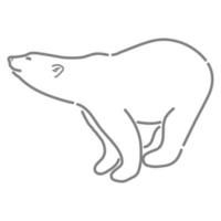 oso polar en boceto de contorno. vector