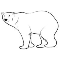 oso polar en boceto de contorno. vector