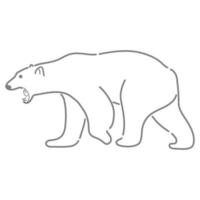 oso polar en boceto de contorno. vector