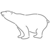 Polar Bear in Outline Sketch.