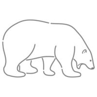 Polar Bear in Outline Sketch. vector