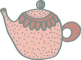 teapot cartoon vector isolated dotted