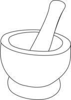 pestle and mortar isolated vector illustration hand drawing sketch