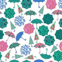 umbrellas vector seamless pattern rain protection