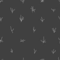 abstract minimalistic vector seamless pattern simple isolated branches with leaves hand drawn in one line