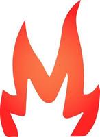 icono aislado de llama de fuego vectorial con color naranja rojo degradado vector