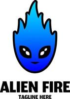 Ilustración de vector de logotipo de diseño alienígena azul