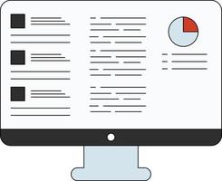 Chart displayed on the screen. vector