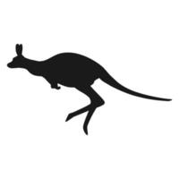 Kangaroo vector illustration with silhouette design on white background.