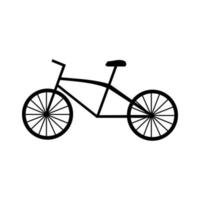 Ilustración de vector de icono de bicicleta sobre fondo blanco.