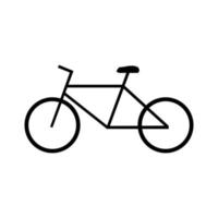 Ilustración de vector de icono de bicicleta sobre fondo blanco.