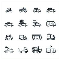 Transportation and Vehicles Icons with White Background vector