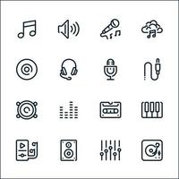 iconos de la música con fondo blanco vector