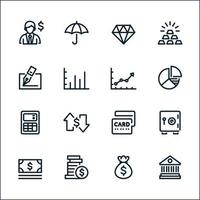 Business and Finance icons with White Background