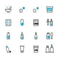 Pharmacy and Medical Icons with White Background vector