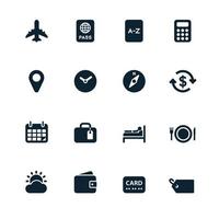 iconos de viaje para aplicación vector